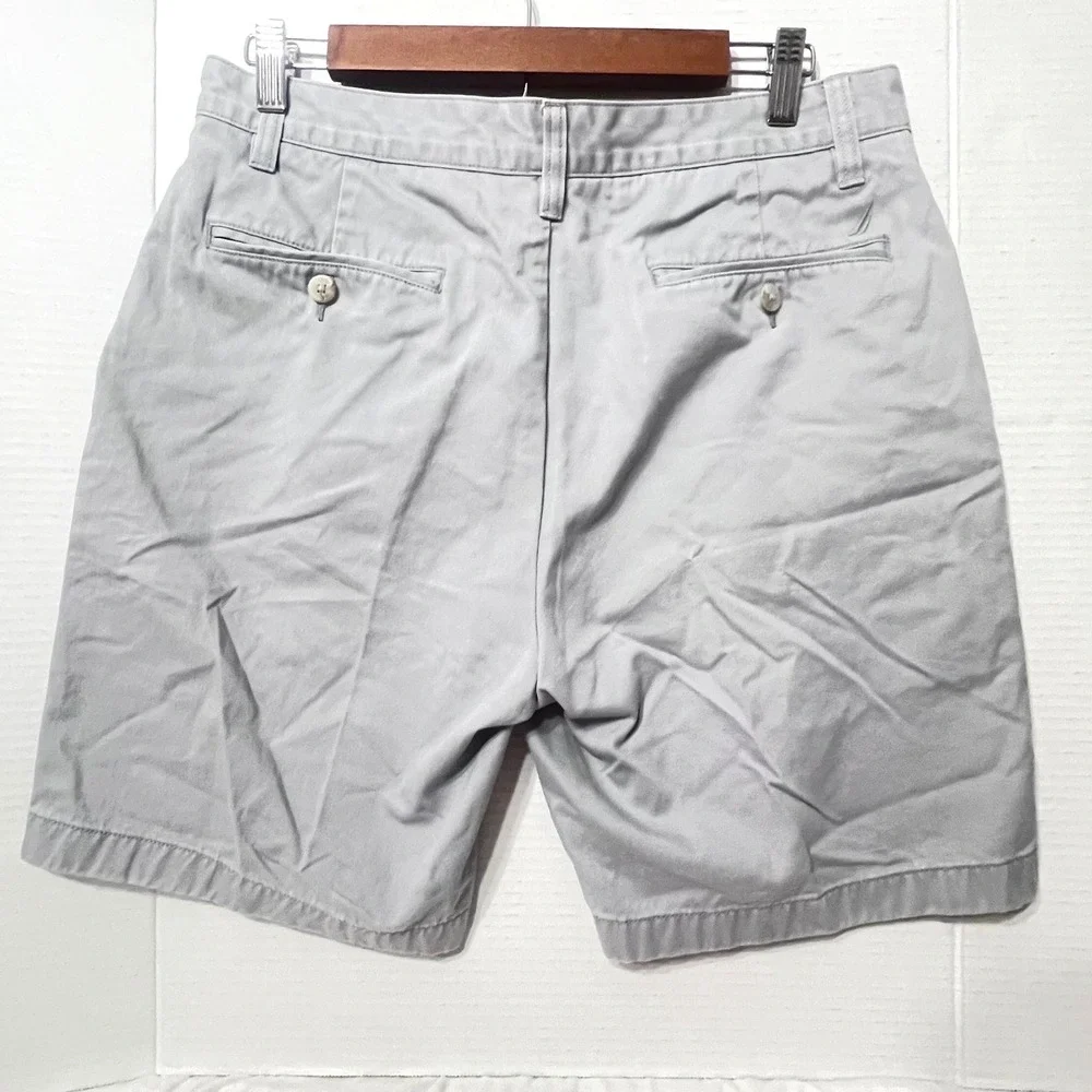 Nautica Deck Shorts Mens Light Grey Cotton Chino Shorts 32W Nautical Preppy